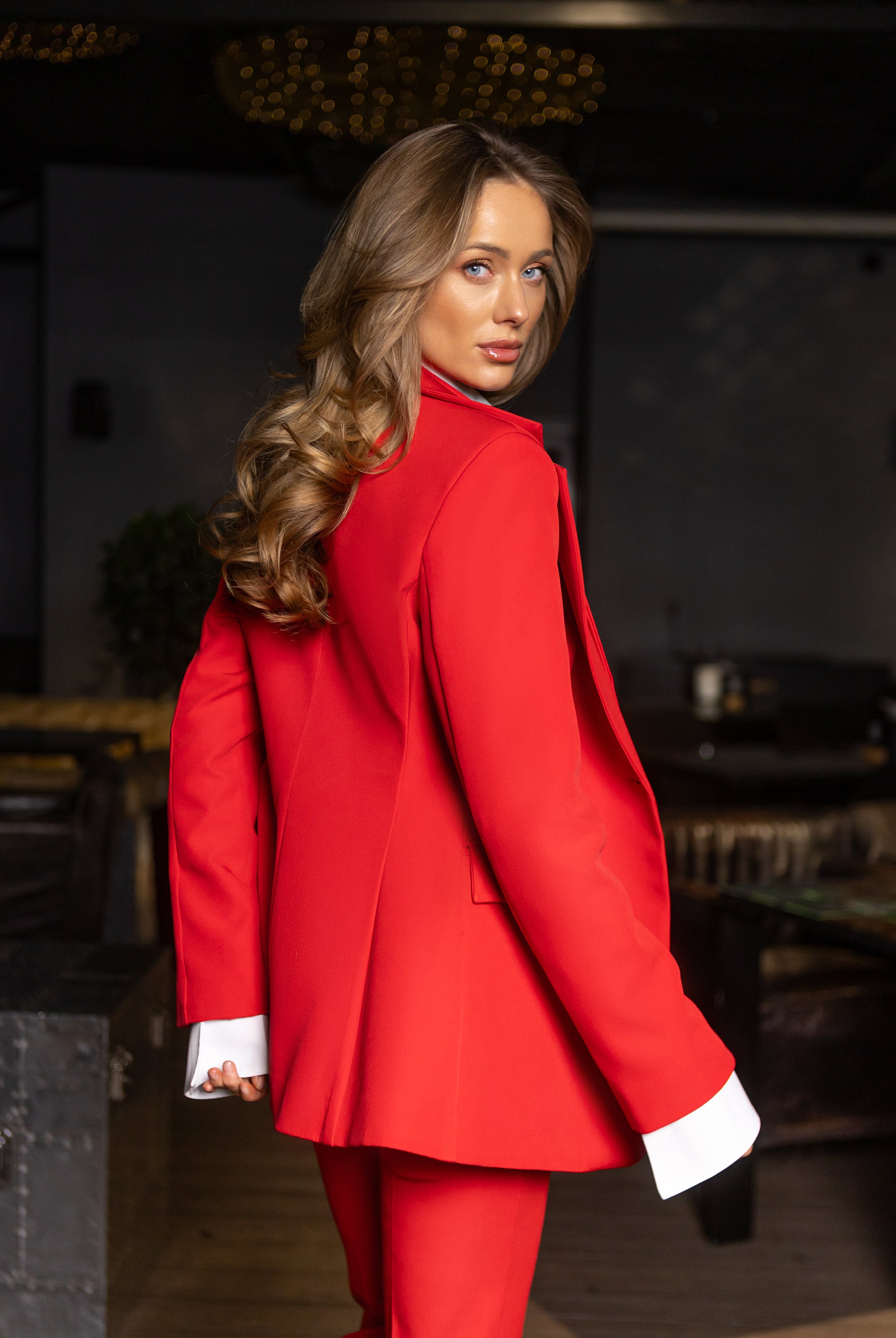 Liora Red Single-Breasted Suit 2-Piece - view 9 | ELAGIA