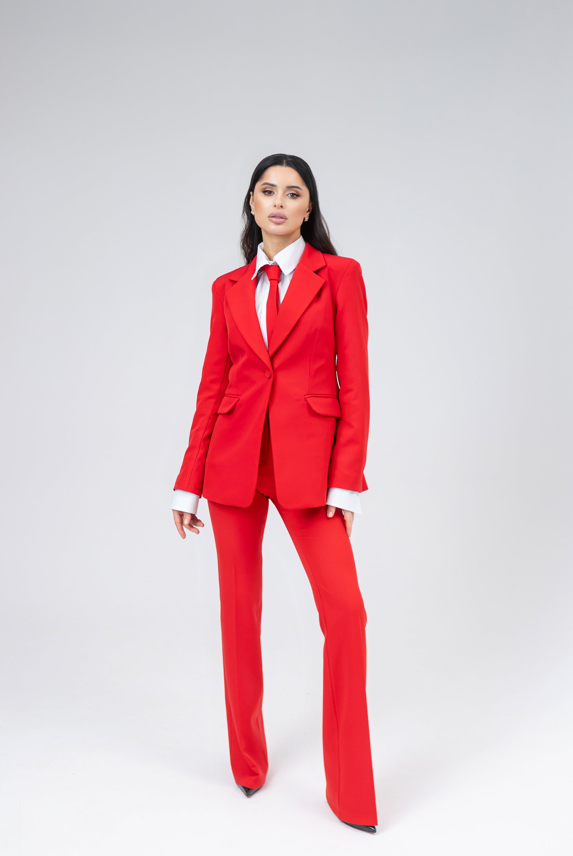 Liora Red Single-Breasted Suit 2-Piece - view 11 | ELAGIA