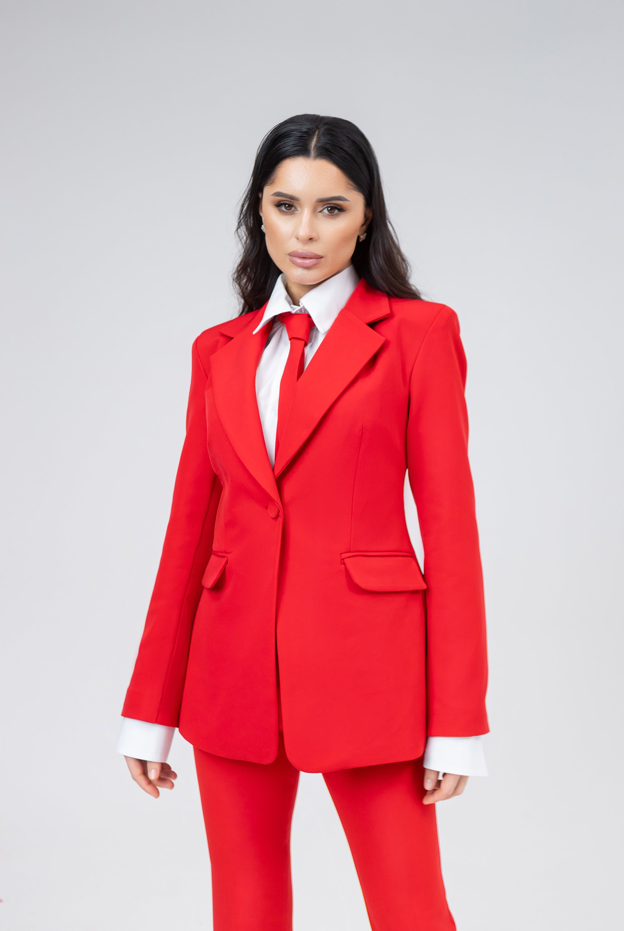 Liora Red Single-Breasted Suit 2-Piece - view 14 | ELAGIA