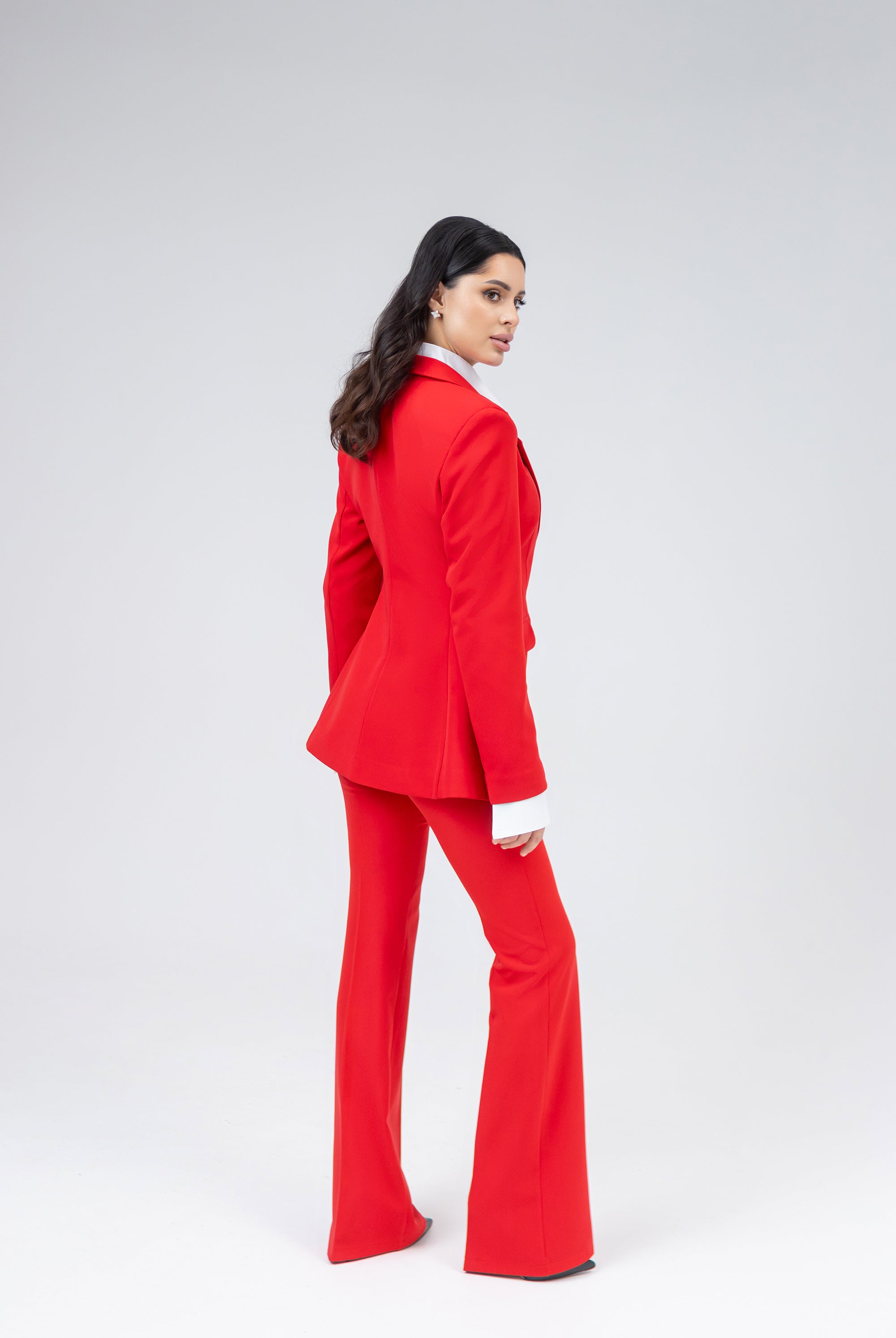 Liora Red Single-Breasted Suit 2-Piece - view 13 | ELAGIA