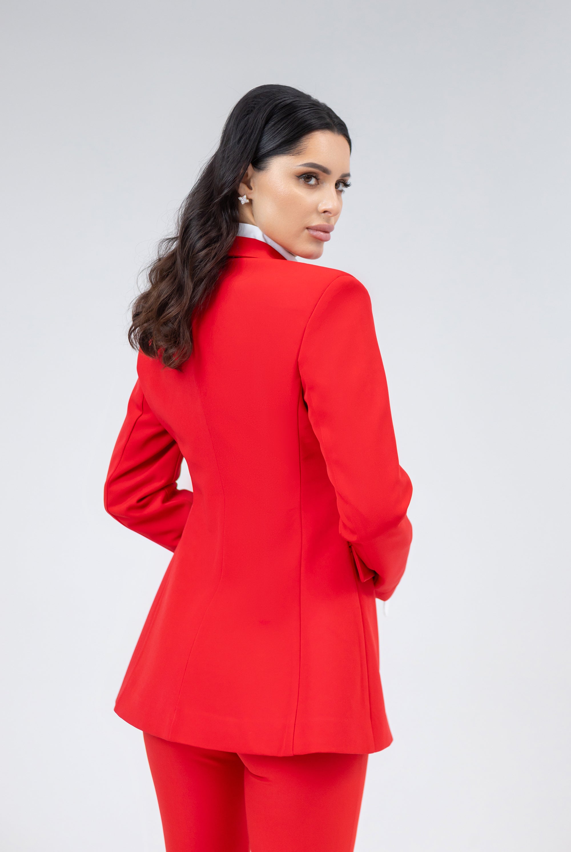 Liora Red Single-Breasted Suit 2-Piece - view 12 | ELAGIA