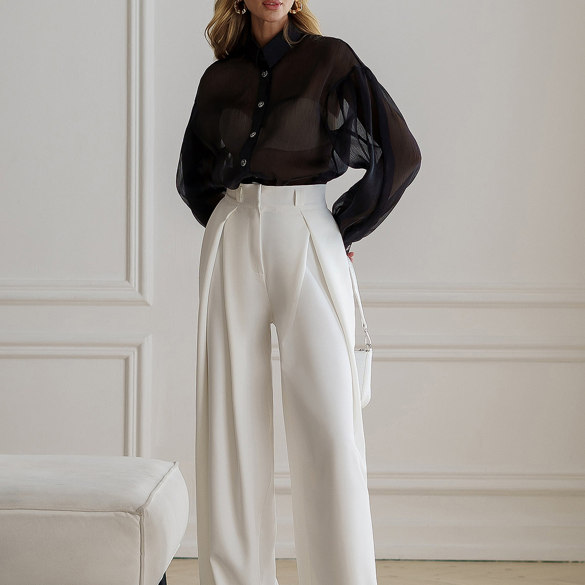 Wistar High Rise Palazzo Pants - Wheat