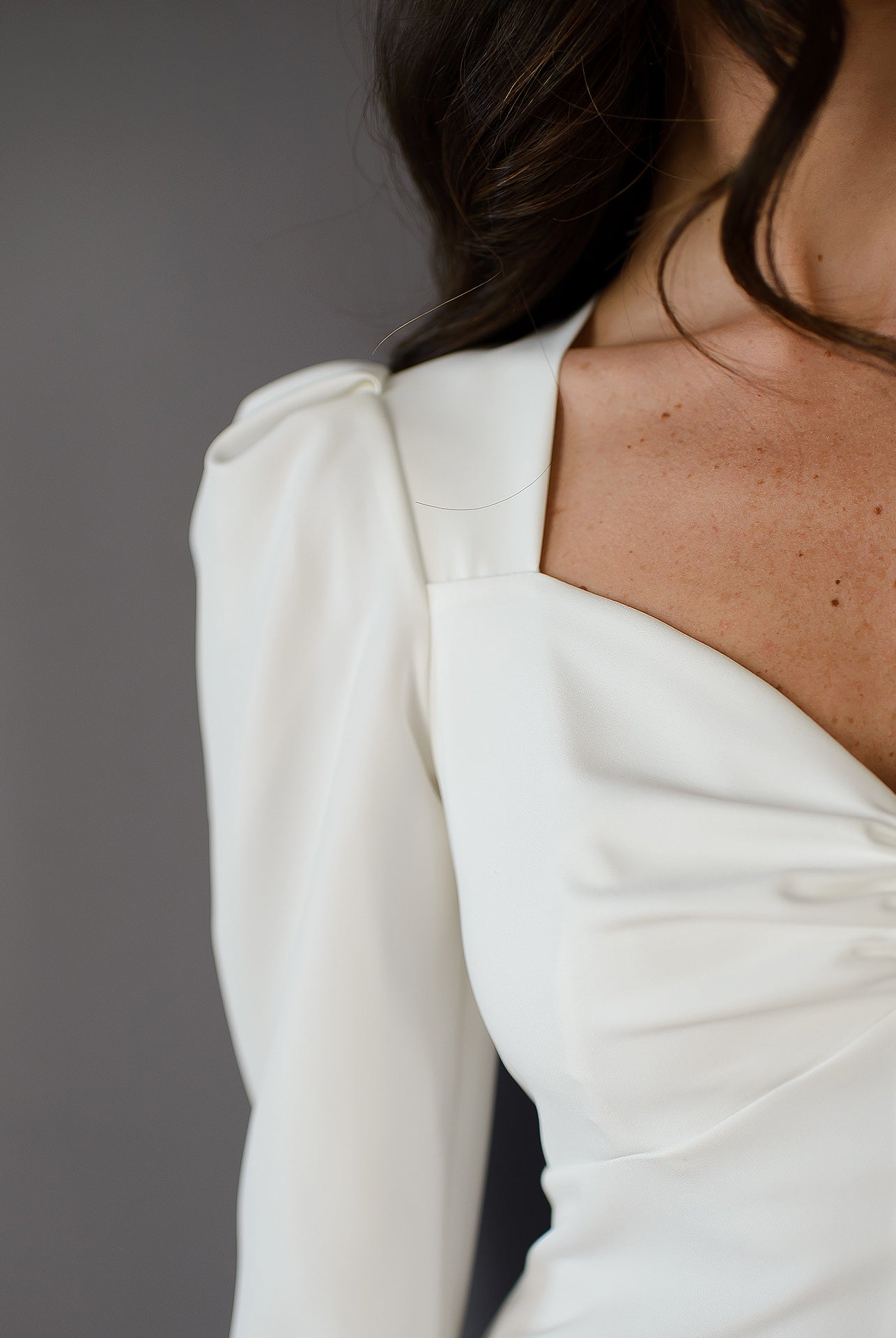 Anne White Puff Sleeve Midi Dress - view 10 | ELAGIA