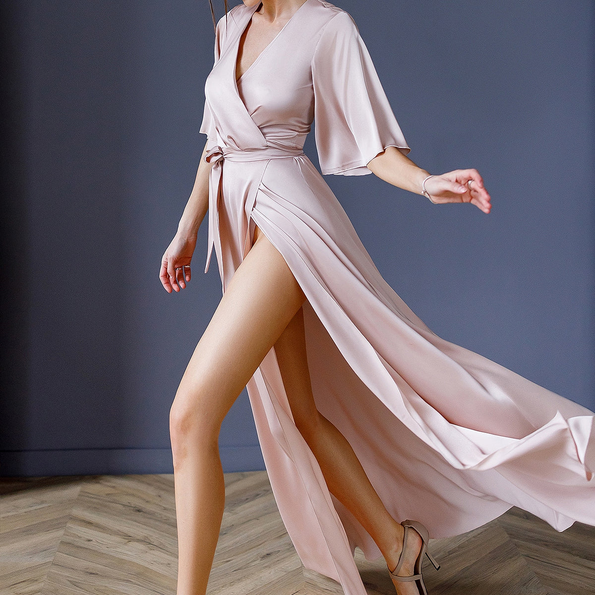 Dusty Pink Silk Wrap Maxi Dress | ELAGIA Dusty Pink Silk Wrap Maxi Dress | ELAGIA