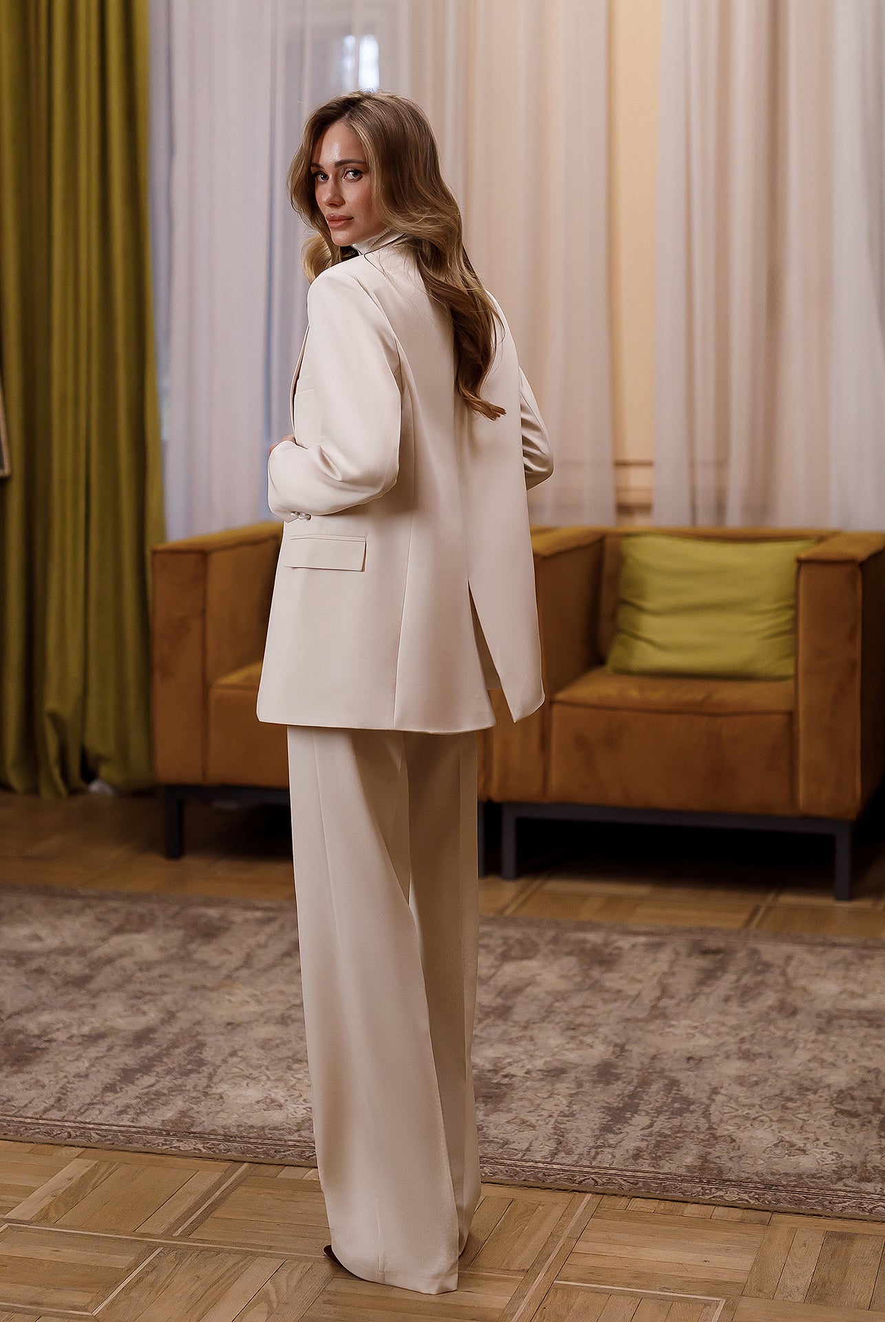 Gloria White Single-Breasted Suit 2-Piece - view 8 | ELAGIA