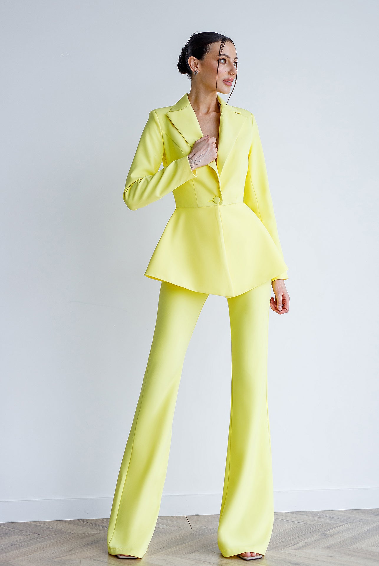 Yellow Single-Breasted Suit 2-Piece - styled look | ELAGIA