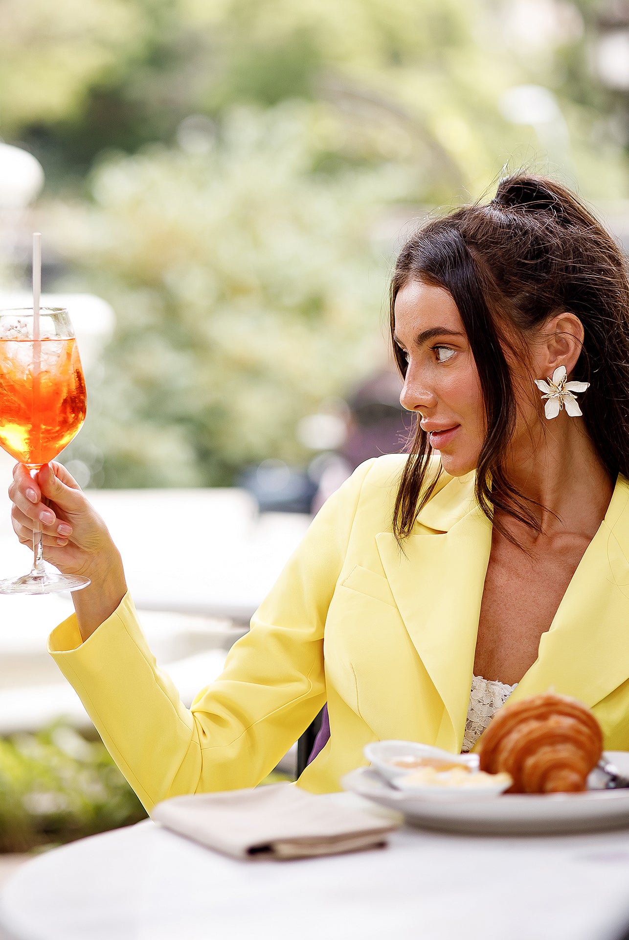 Yellow Crop Jacket Suit 2-Piece - view 7 | ELAGIA