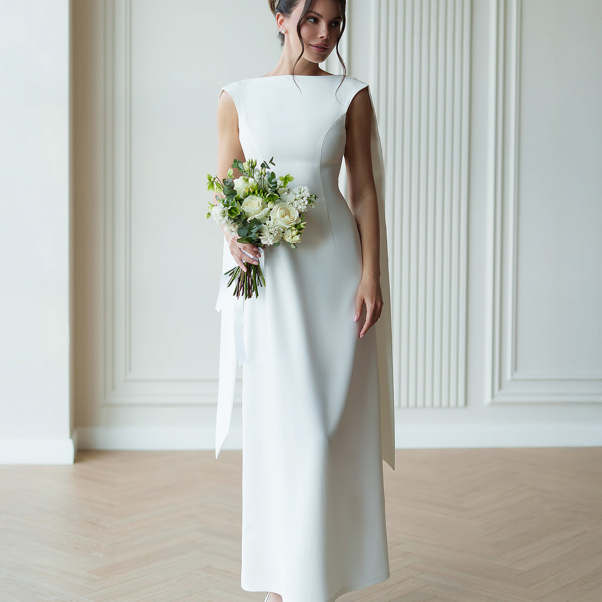 White Open-Back Sleeveless Maxi Dress | Elagia White / S White Open-Back Sleeveless Maxi Dress | Elagia White / S
