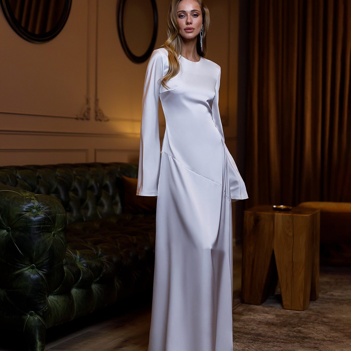 White Satin Backless Maxi Dress - Elegant | ELAGIA White Satin Backless Maxi Dress - Elegant | ELAGIA
