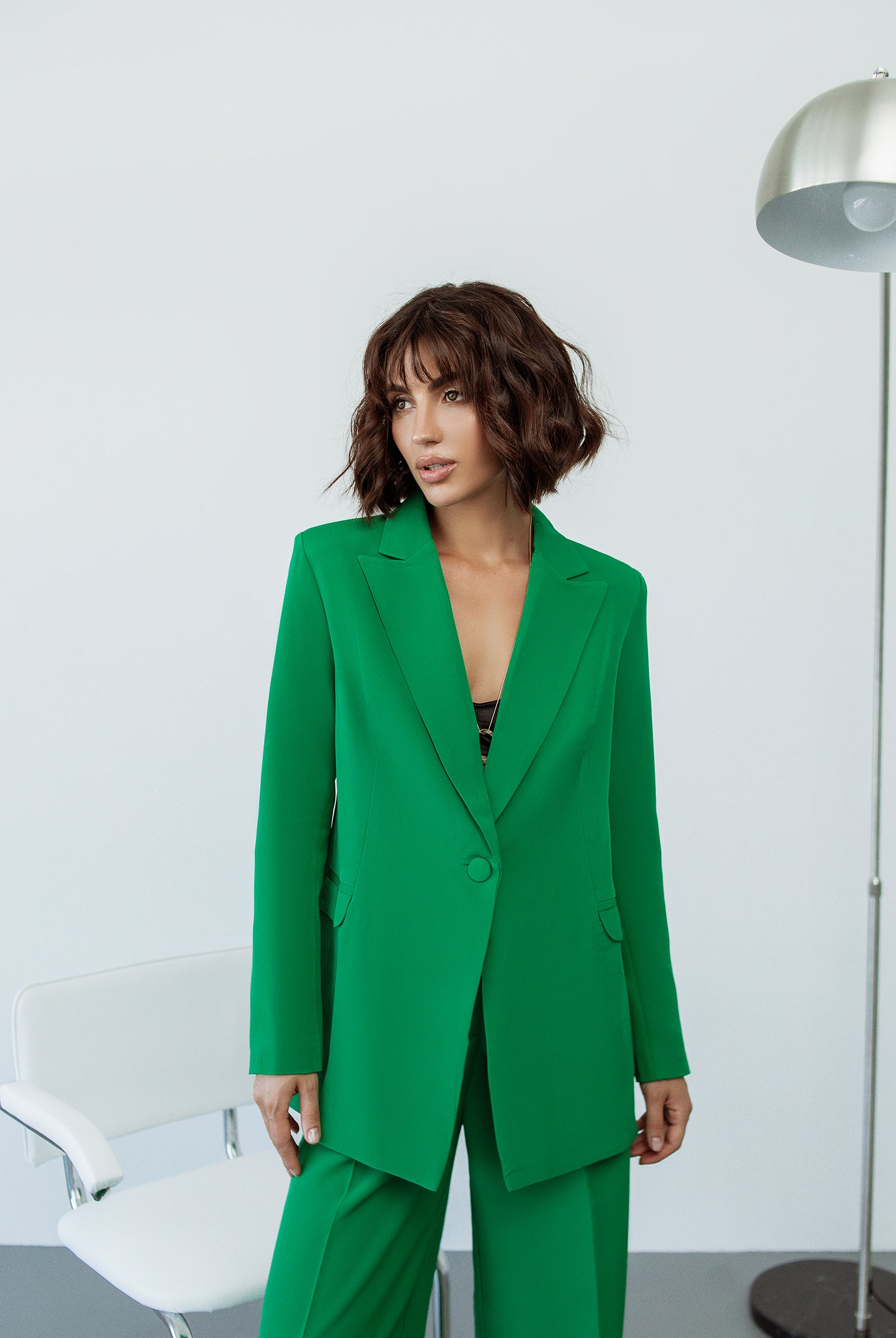 Green Single-Breasted Suits 2-Piece - styled look | ELAGIA