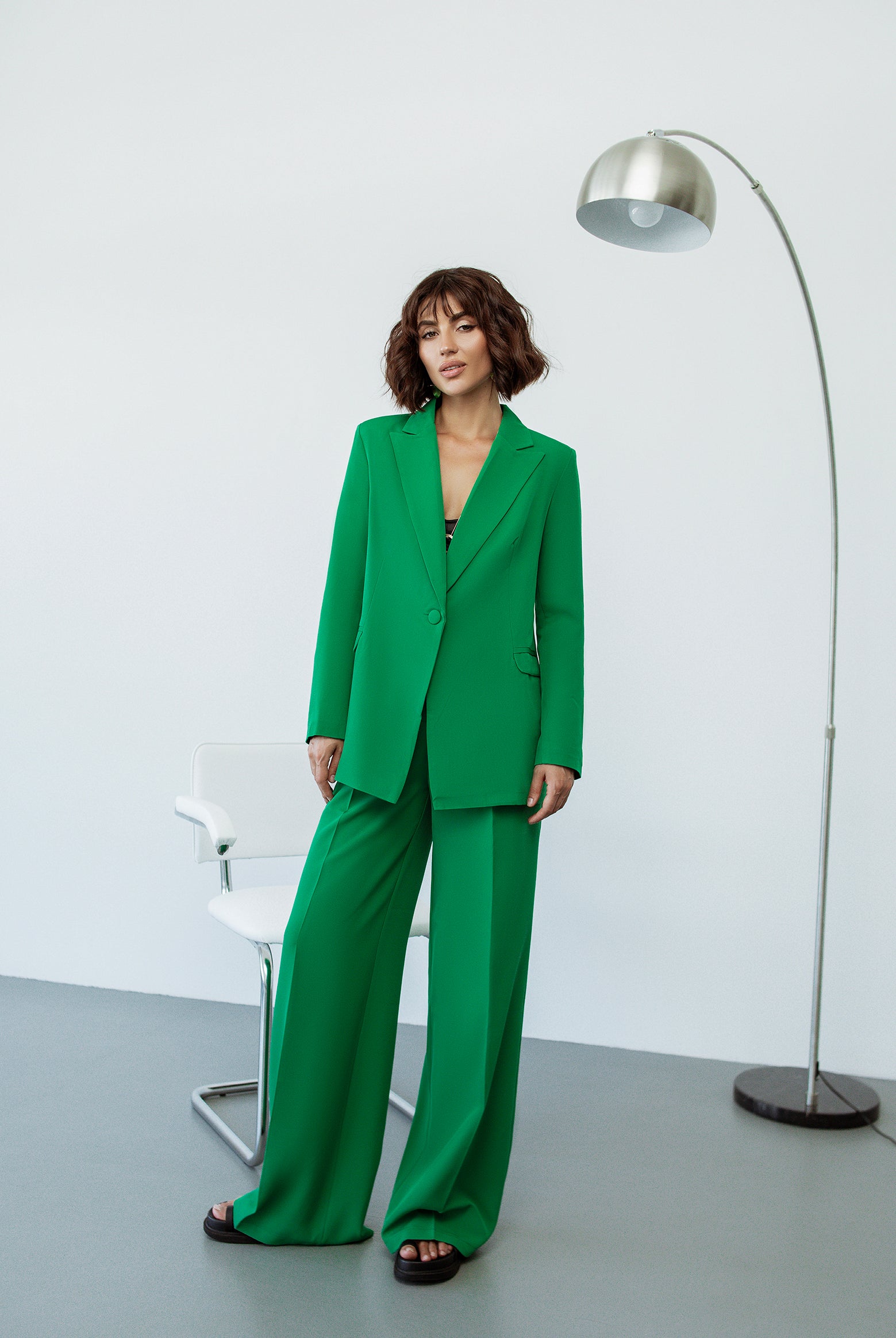 Green Single-Breasted Suits 2-Piece - view 6 | ELAGIA