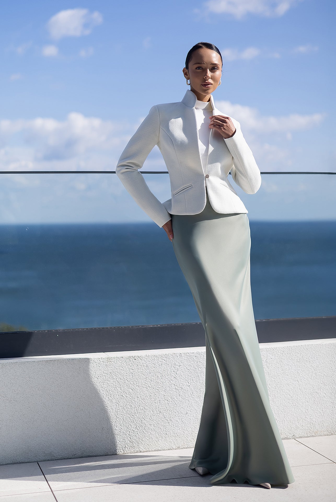 Julia White Collarless Single-Breasted Blazer - styled look | ELAGIA