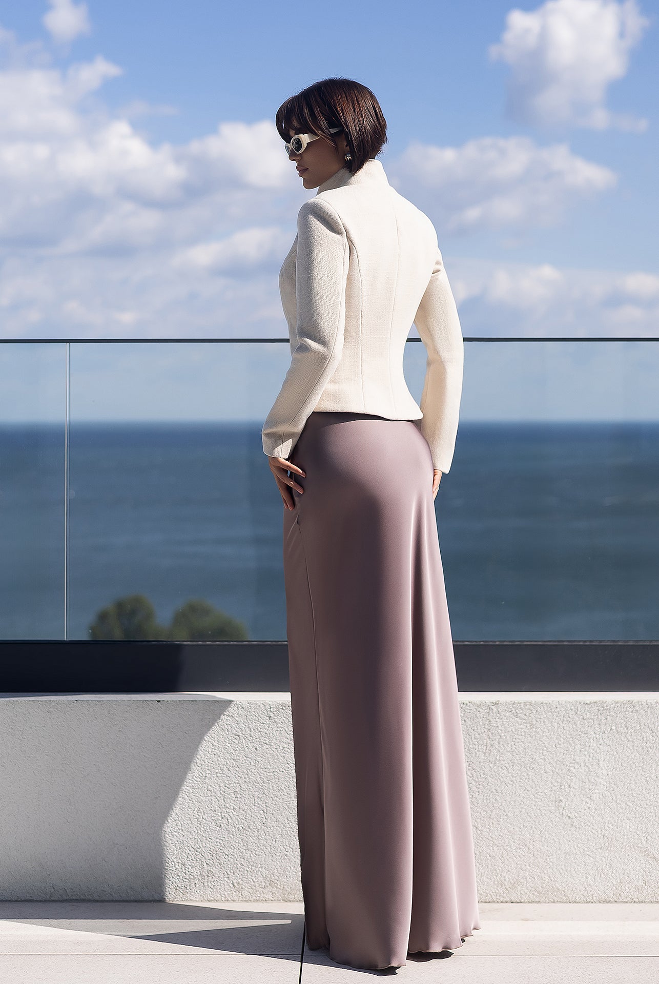 Julia Beige Collarless Single-Breasted Blazer - view 10 | ELAGIA