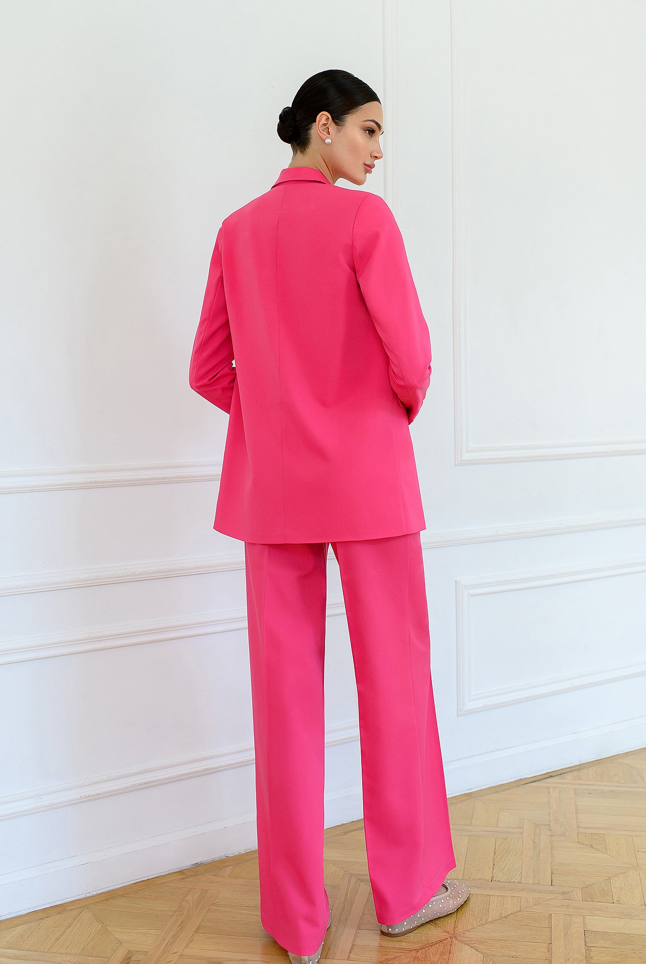 Crimson Single-Breasted Oversized Suit 2-Piece - side view | ELAGIA