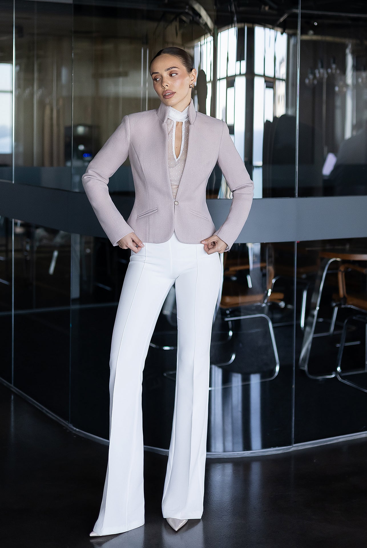 Julia Mocco Collarless Single-Breasted Blazer - view 8 | ELAGIA