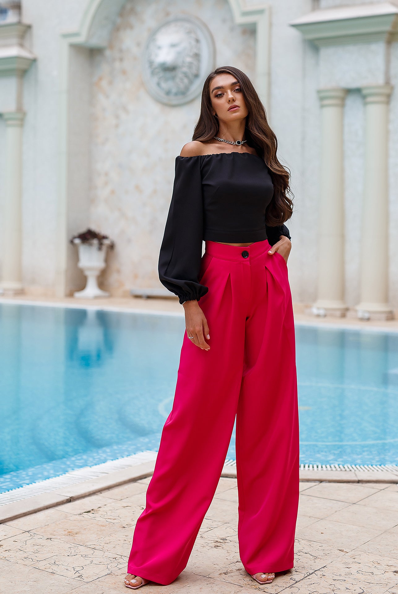 Black Off-The-Shoulder Puff-Sleeve Top