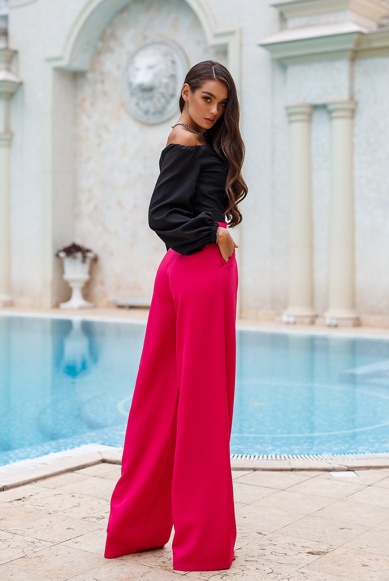 Black Off-The-Shoulder Puff-Sleeve Top