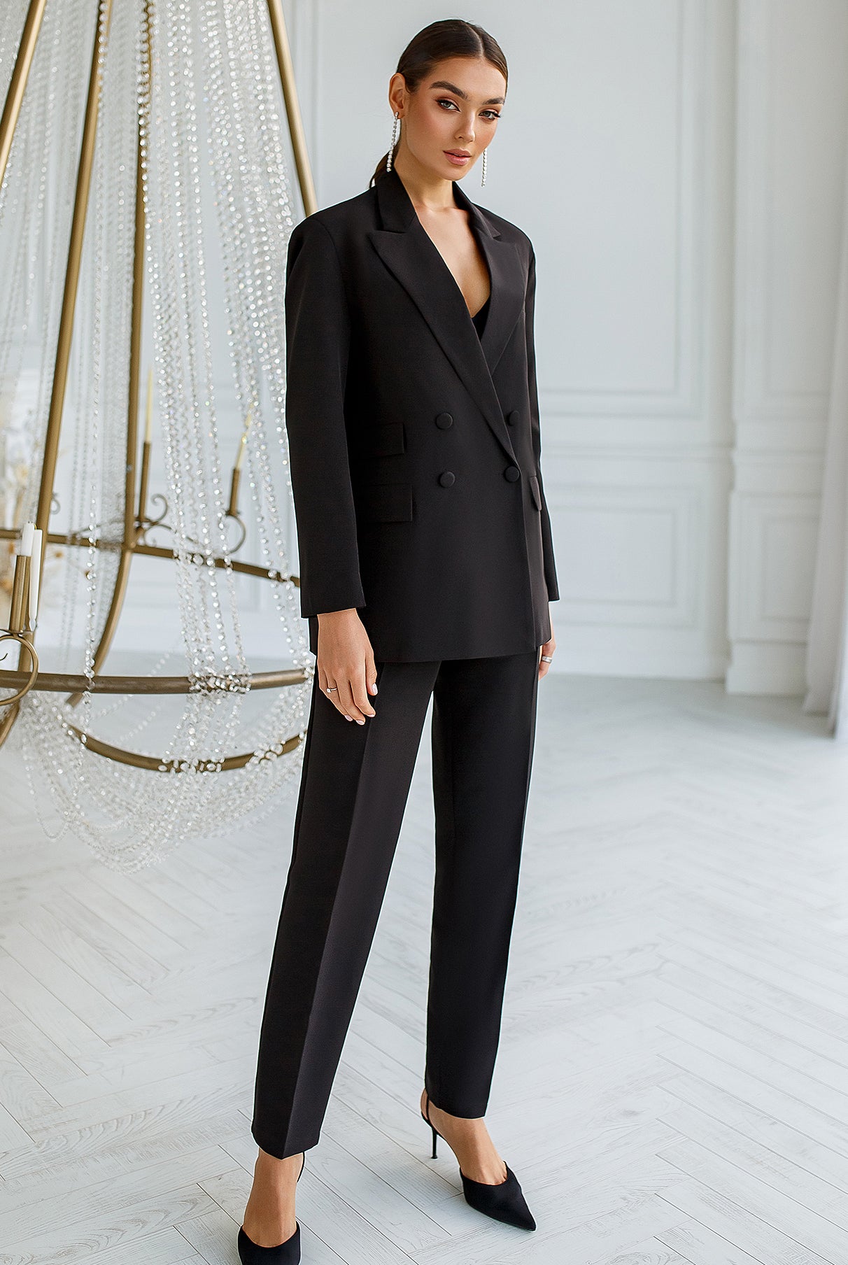 ELAGIA 3 piece women's suit - purple business suit women double-breasted blazer and matching pieces