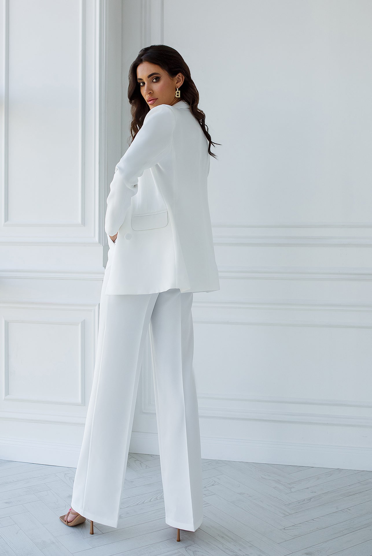 White Double-Breasted 3-Piece Suit