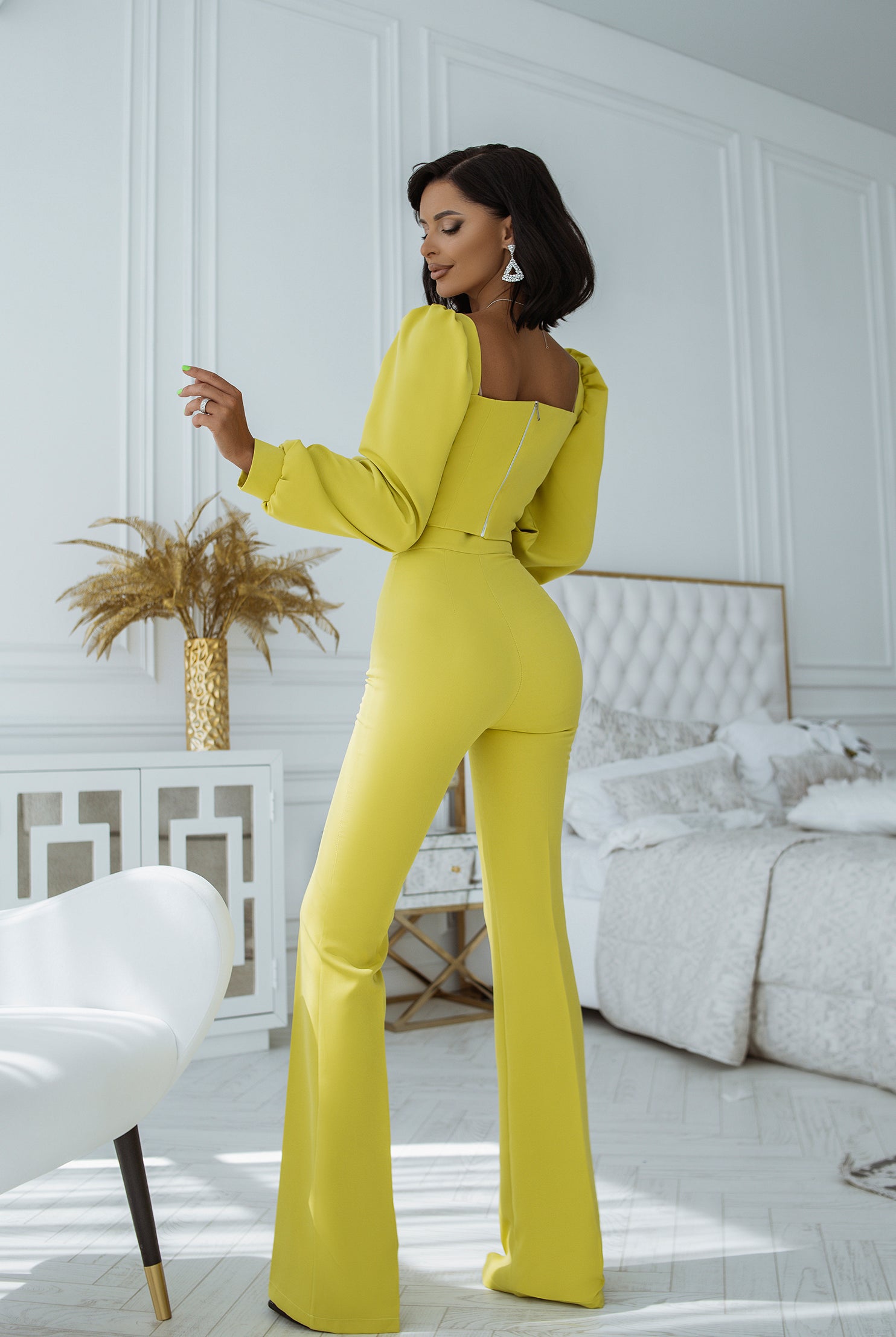 Green Sweetheart Top & Flared Pants 2-Piece Set