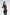 Black Long-Sleeve Sheer Mesh-Overlay Bodycon Dress - back view | ELAGIA