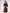 Selene Black Shimmer Puff-Sleeve Open-Back Mini Dress - close-up detail | ELAGIA