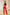 Kaia Red Asymmetric Overlay Straight-Leg Pants - front view | ELAGIA