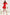 Red Buttoned Puff-Sleeve Mini Dress - front view | ELAGIA