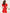 Red Buttoned Puff-Sleeve Mini Dress - back view | ELAGIA