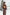Brown Satin Turtleneck Puff-Sleeve Midi Dress - side view | ELAGIA