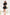 Black Buttoned Puff-Sleeve Mini Dress - front view | ELAGIA