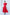 Alexa Red Round Neck Puff-Sleeve Midi Dress - front view | ELAGIA