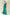 Green Satin Thigh-Slit Slip Dress - front view | ELAGIA