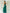 Green Satin Thigh-Slit Slip Dress - side view | ELAGIA