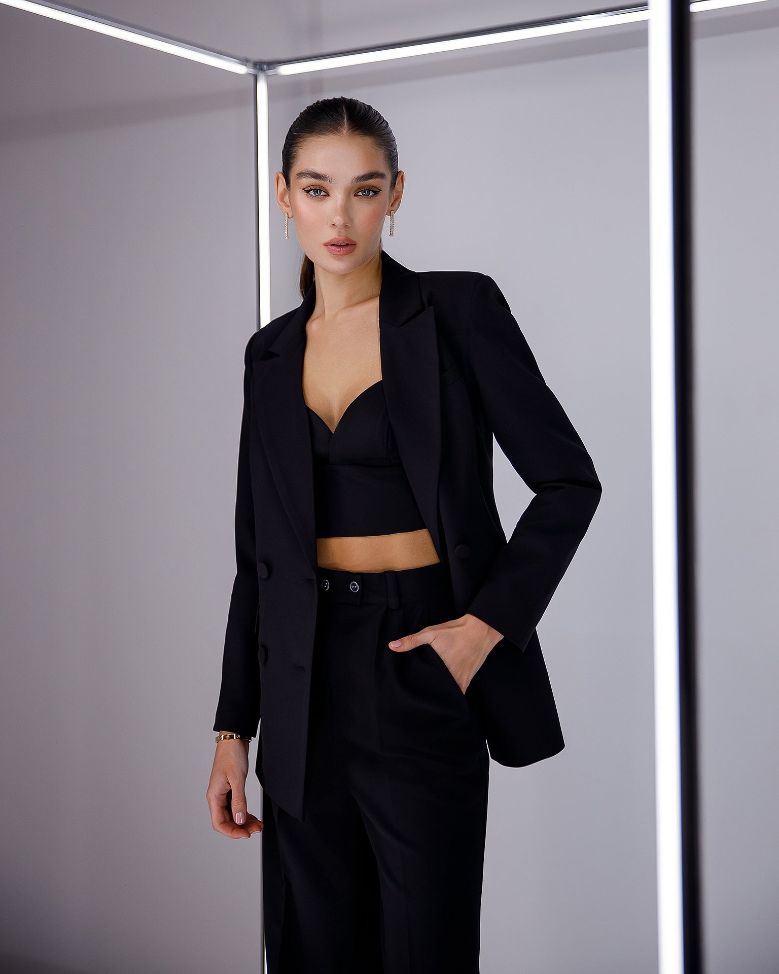 Black Double Breasted Suit 3-Piece
