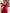 Red Pleated One-Shoulder Peplum Top & High-Waist Pants - close-up detail | ELAGIA