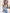 Sky-Blue Pleated One-Shoulder Peplum Top & High-Waist Pants - back view | ELAGIA
