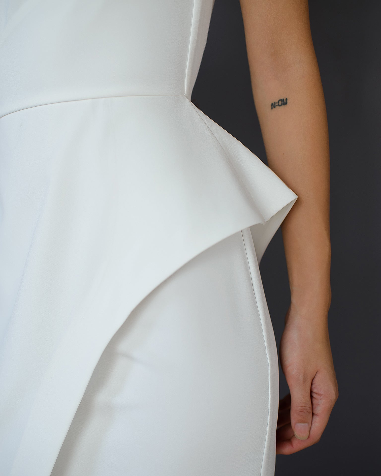 White Asymmetric Sleeveless Maxi Dress