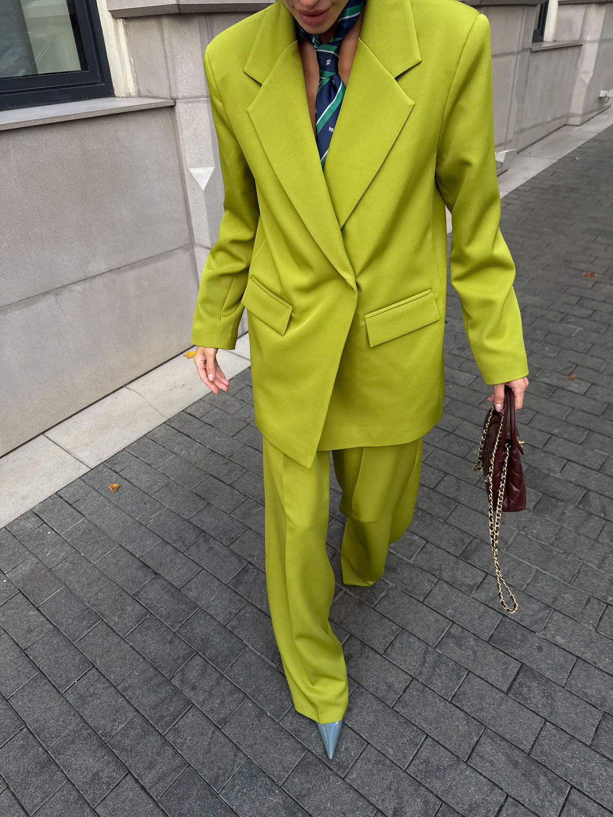 Faustine Olive Double-Breasted Suit 2-Piece