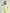 Yellow V-Neck Puff-Sleeve Midi Dress - view 10 | ELAGIA