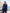 Ilaria Blue V-Neck Single-Breasted Suit 2-Piece