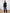 Vivienne Black Collarless Single-Breasted Suit 2-Piece