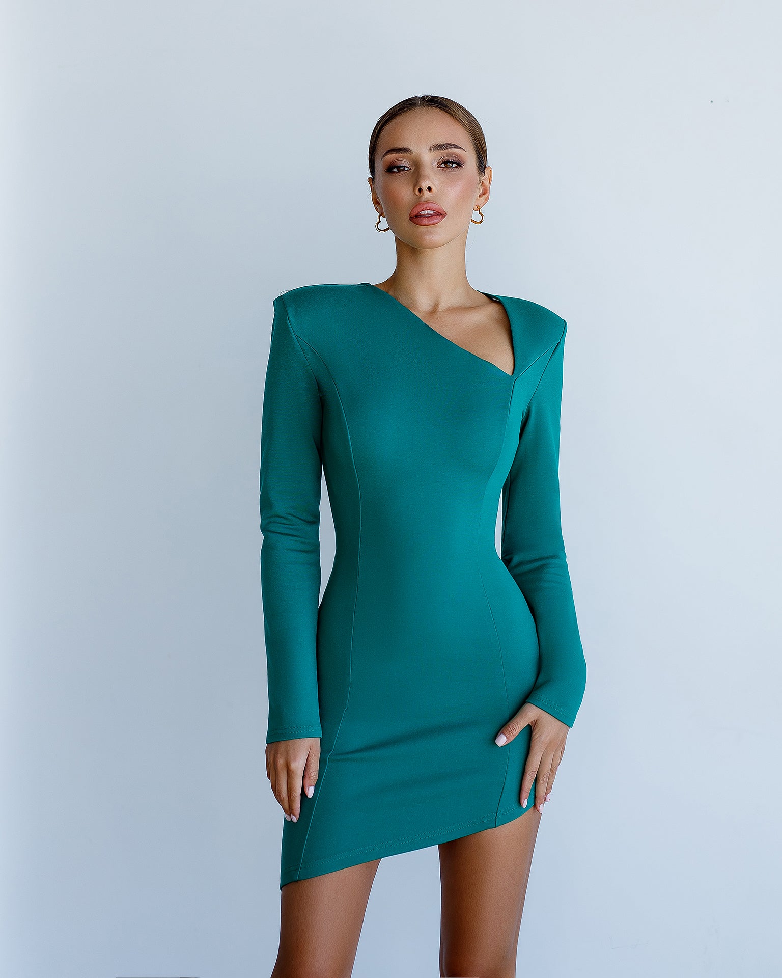 Emerald Long Sleeve Mini Dress