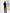 Black Collarless Double-Breasted Longline 2-Piece – Crepe fabric, back view