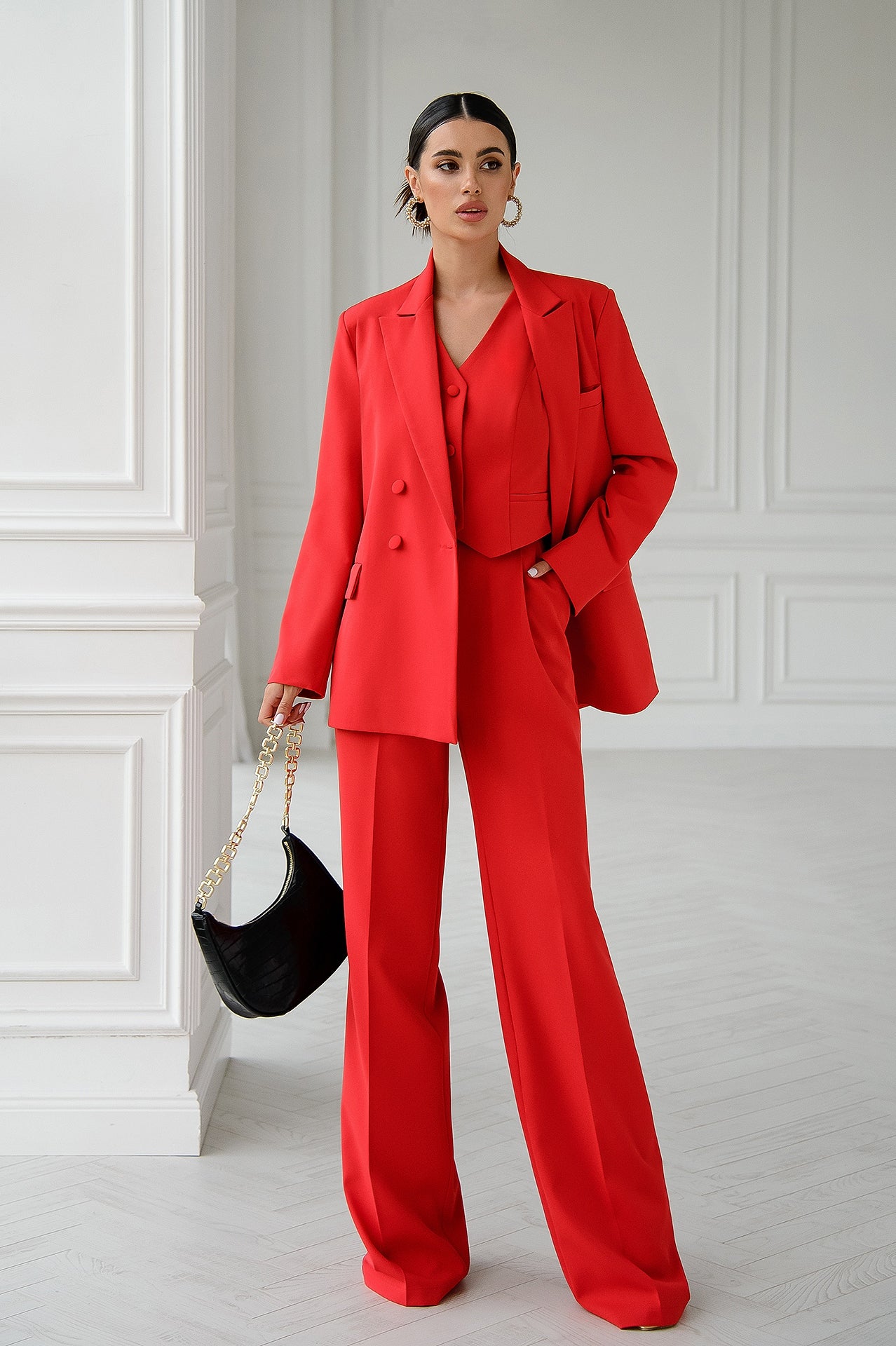 Red Double-Breasted 3-Piece Suit