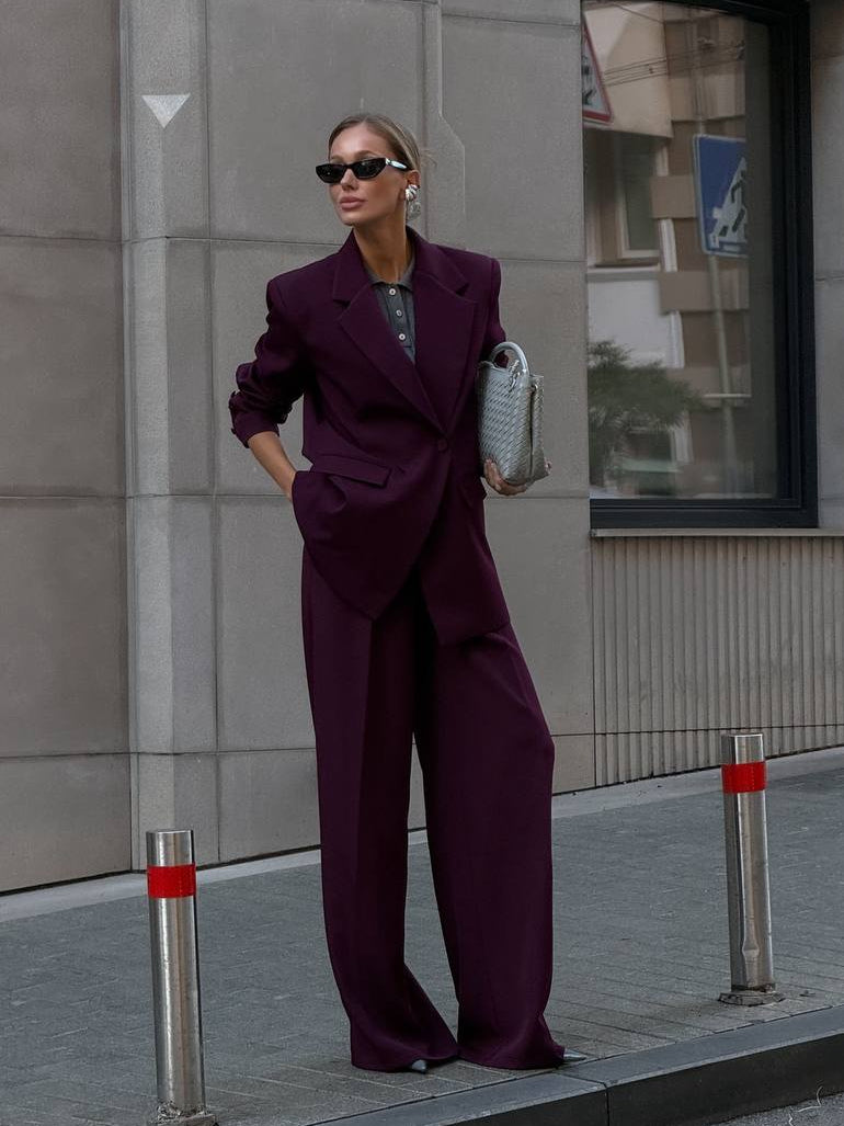 Faustine Purple Double-Breasted Suit 2-Piece