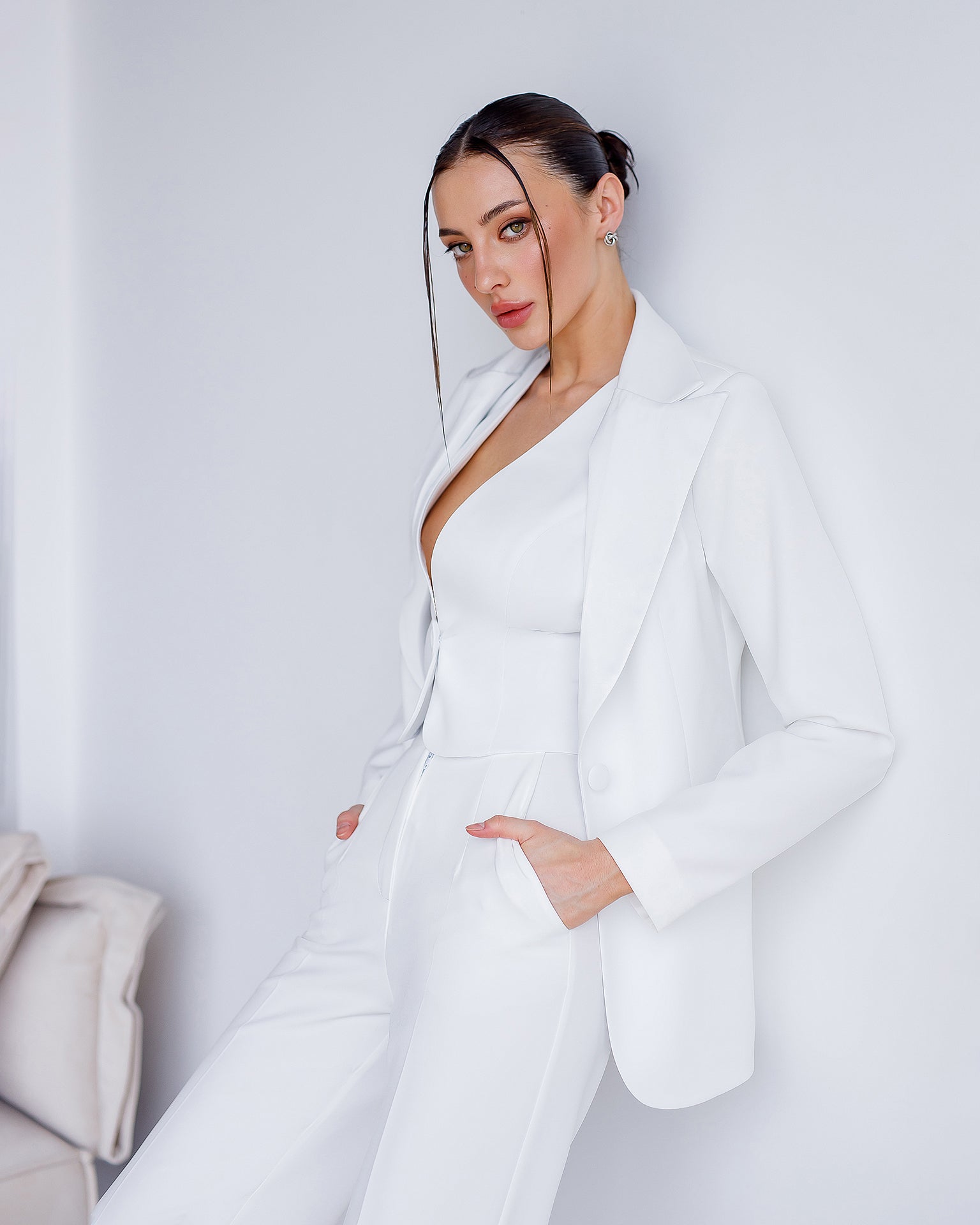 White Single-Breasted Suit 3-Piece