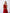 Julie Red Halter Neck Midi – crepe construction, side profile revealing drape and fit