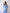 Sky-blue single-breasted gold-button suit – crepe fabric, side profile