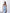 Sky-blue corset top and high-slit maxi skirt set – crepe fabric, side silhouette